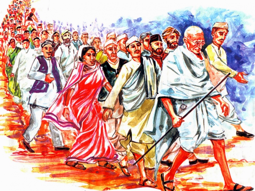 The memories of Gandhiji come to light with the lively look of the Dandi Yatra | दांडी यात्रेच्या सजीव देखाव्यातून गांधींजींच्या आठवणींना उजाळा