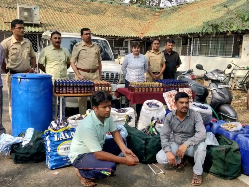 6.55 lakh fake liquor seized at Manewada in Nagpur | नागपुरातील मानेवाड्यात ६.५५ लाखाची बनावट दारू जप्त