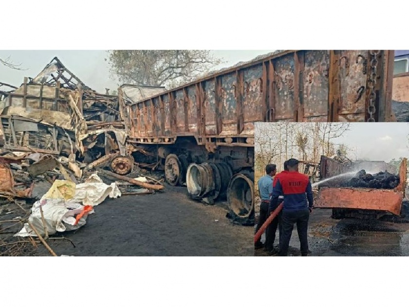 9 Killed In Fire After Tanker-Truck Collision on Chandrapur-mul road | काळाने घातली झडप, आक्रोश करायलाही दिला नाही मजुरांना वेळ; थरकाप उडवणारी घटना
