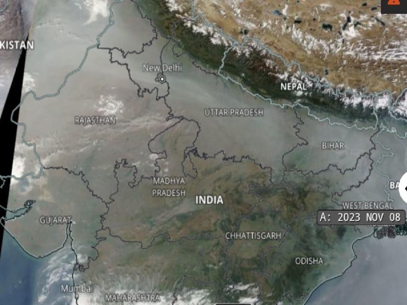 delhi pollution, pollution from Pakistan to bay of Bengal, NASA satellite photo shows | फक्त दिल्लीच नाही, तर पाकिस्तानपासून बंगालपर्यंत प्रदूषण, NASA ने दाखवला फोटो