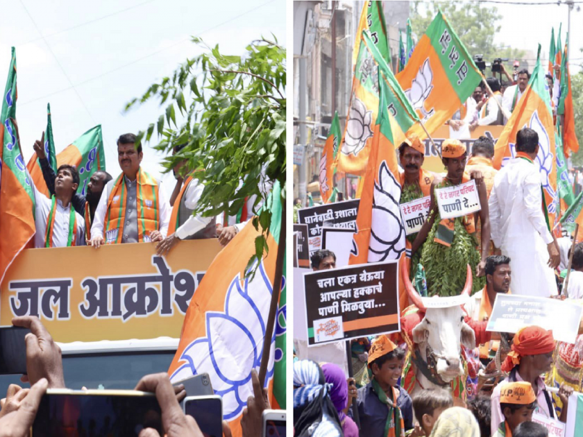 BJP leader Devendra Fadnavis slams Maharashtra government over water issue in Jalana | "...तर ते सरकार जागेवर राहत नाही", जालन्यातून देवेंद्र फडणवीसांचे सरकारवर टीकास्त्र