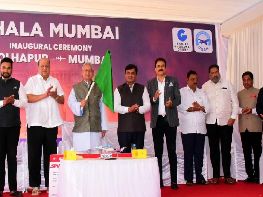 MP Dhananjay Mahadik taunts opponents at the inauguration of Kolhapur-Mumbai flight service | ..तर जाहिरातबाजीची गरज काय; कोल्हापूर-मुंबई विमानसेवेच्या उद्घाटन सोहळ्यावेळी धनंजय महाडिकांची टोलेबाजी