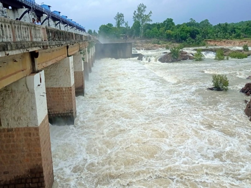 The four gates of the Pujaritola Dam opened; Alert warning to 35 villages | पुजारीटोला धरणाचे चार दरवाजे उघडले; ३५ गावांना सतर्कतेचा इशारा