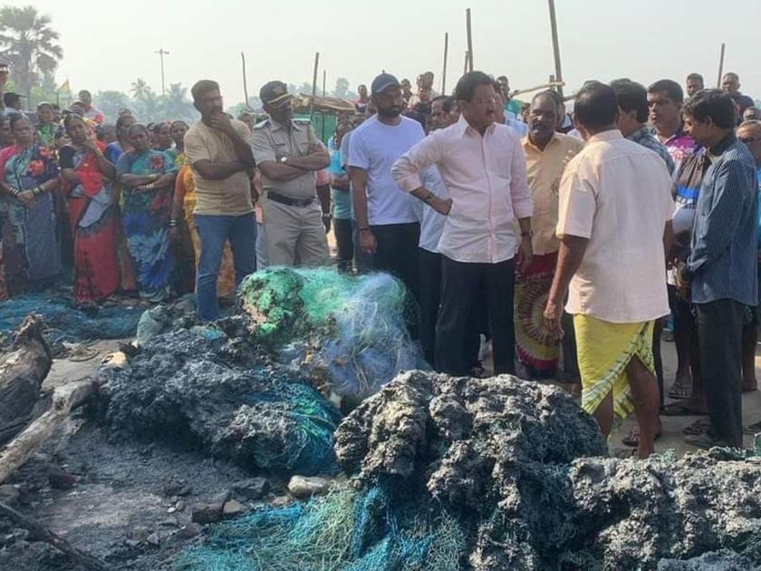 nets burn in Manori fire MLA Sunil Rane help to fishermen | मनोरीला लागलेल्या आगीत मच्छिमारांच्या जाळ्या भस्मसात, आमदार सुनील राणे यांनी केली आर्थिक मदत 
