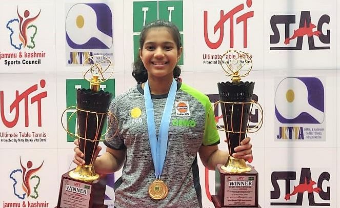 Diya Chitale doubles gold in the National Table Tennis Championship | दिया चितळेला राष्ट्रीय टेबल टेनिस अजिंक्यपद स्पर्धेत दुहेरी सुवर्णपदक