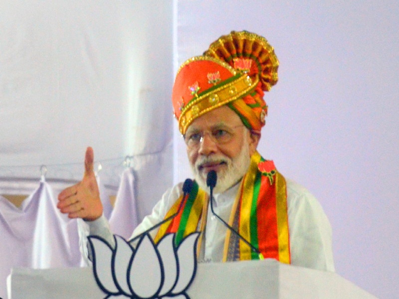 Maharashtra election 2019: special feta making for PM Narendra Modi | Maharashtra election 2019 : असा होता पंतप्रधान नरेंद्र मोदींसाठीचा खास स्वराज्य रक्षक फेटा 