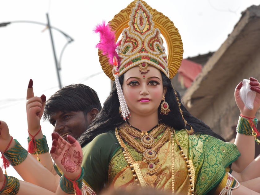 Navratri Festival in Akola; Goddess Durga | आदीशक्ती अंबाबाईचे आगमण