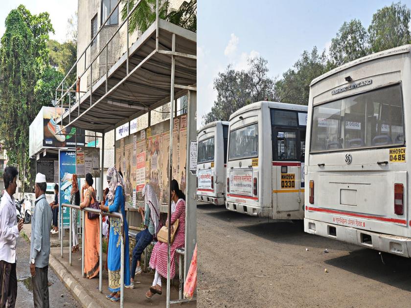 Bus service stopped due to strike of KMT employees in Kolhapur | कोल्हापुरात केएमटी कर्मचाऱ्यांच्या संपामुळे बस सेवा ठप्प; प्रवाशांची गैरसोय