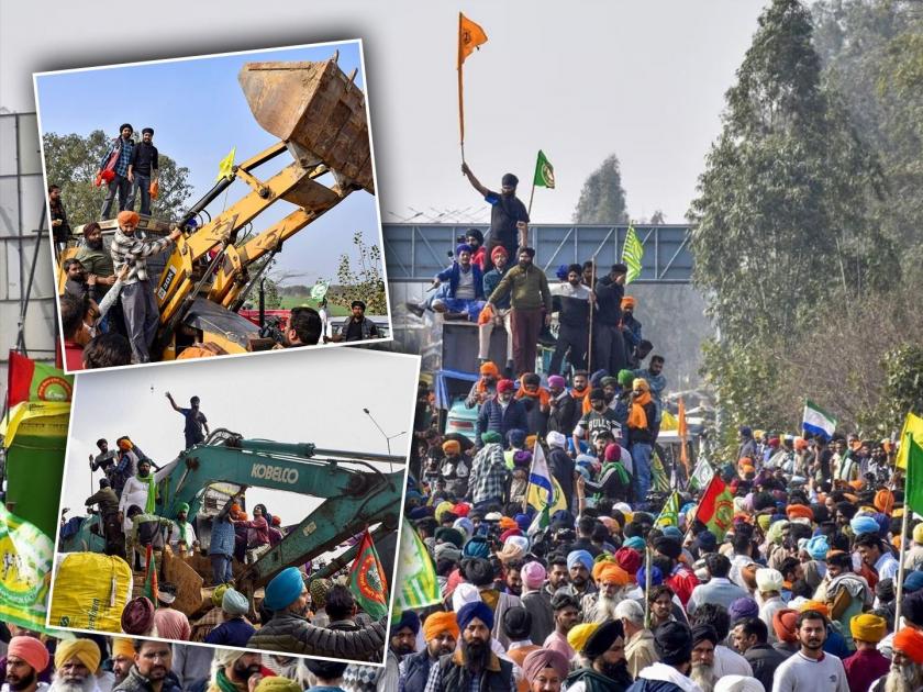 Farmers Protest: Farmers' 'Delhi Chalo'! 1200 tractors, JCB, Poklen machines marched towards the capital | शेतकऱ्यांचं ‘दिल्ली चलो’! १२०० ट्रॅक्टर, JCB, पोकलेन मशीनसह राजधानीकडे कूच 