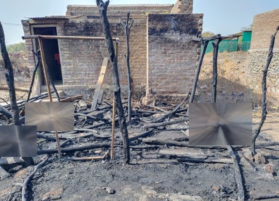 9 goats died due to hut fire | झोपडीला आग लागून ९ शेळ्यांचा होरपळून मृत्यू 