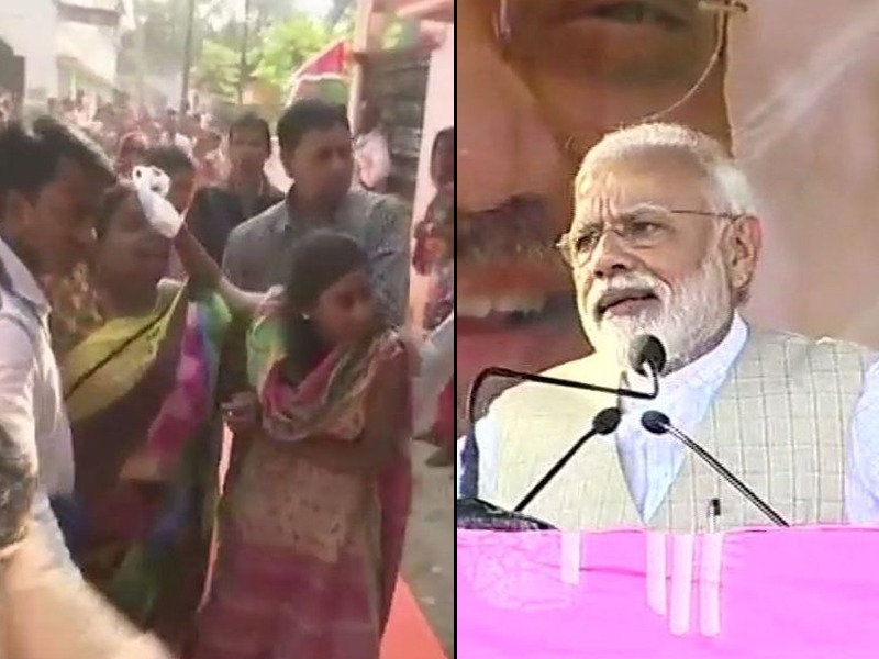 Several injured due to stampede-like situation at PM Modi's .. Read more at: http://timesofindia.indiatimes.com/articleshow/67805802.cms?utm_source=twitter.com&utm_medium=social&utm_campaign=TOIIndiaNews&utm_source=contentofinterest&utm_medium=text&utm | मोदींच्या सभेत चेंगराचेंगरीसदृश्य परिस्थिती, अनेकजण जखमी 