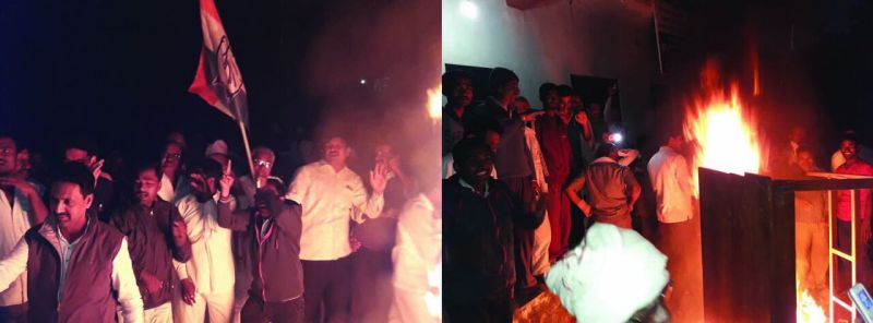 Buldana: Burns of the MSEDCL's office in Keelwad by farmers | बुलडाणा : शेतकर्‍यांद्वारा केळवद येथील महावितरणच्या कार्यालयात जाळपोळ 