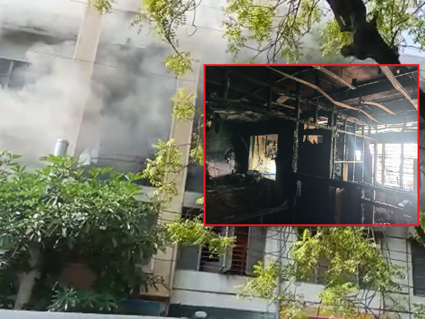Maharashtra Bank branch fire in Parli; Three rooms including the manager's cabin were gutted, important documents were burnt | परळीत महाराष्ट्र बँकेच्या शाखेस आग; मॅनेजरच्या कॅबीनसह तीनरूम जळून खाक