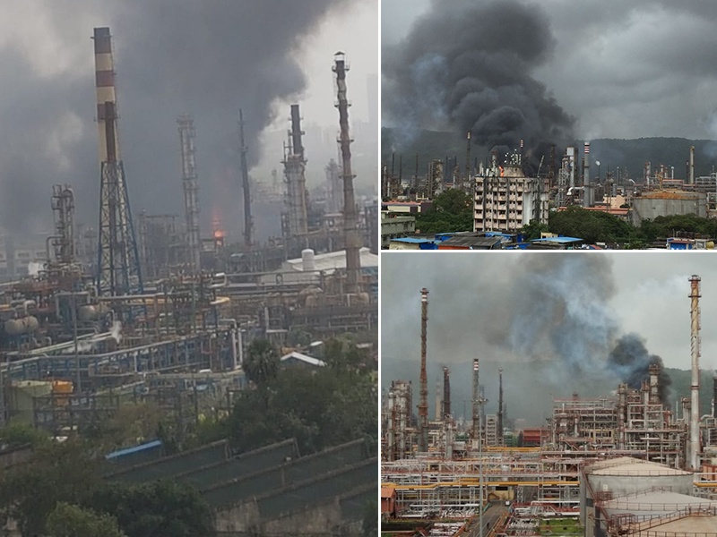Photos of Fire breaks out at Bharat Petroleum plant BPCL in Chembur mumbai near Mahul | Fire in Mumbai BPCL: मुंबईतील बीपीसीएलमध्ये अग्नितांडव, स्फोटाची भीषणता दाखवणारे फोटो
