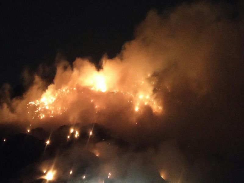 A fire in Kalyan's Wadehoor dumping ground | कल्याणच्या वाडेघर डम्पिंग ग्राऊंडला आग  
