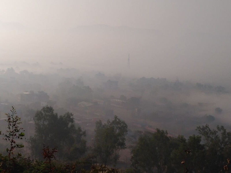 Due to heavy fog in Kolhapur district, drought-like crops along with mango mangoes hit | कोल्हापूर जिल्ह्यात दाट धुक्यासह दवाचा वर्षाव, आंबा मोहरासह वेलवर्गीय पिकांना फटका