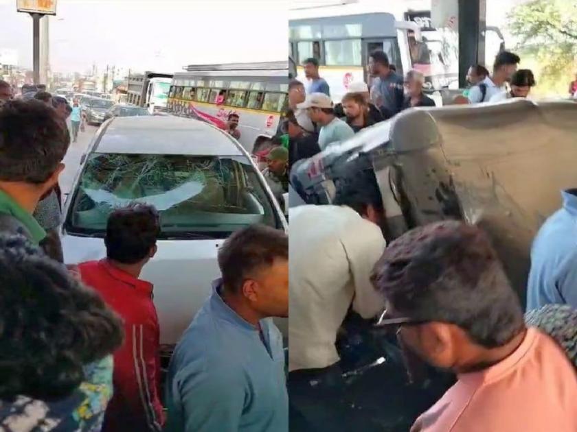 Innova crashes on standing auto rickshaw; five Mayo doctors survived, 4 students injured | इनोव्हाची उभ्या ऑटोरिक्षाला जोरदार धडक; अपघातात मेयोचे पाच डॉक्टर बचावले