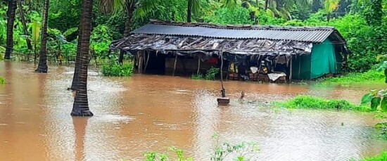 Gadanidila flood; Bandivade village lost contact with Masure | गडनदीला पूर; मसुरे सह बांदिवडे गावचा संपर्क तुटला