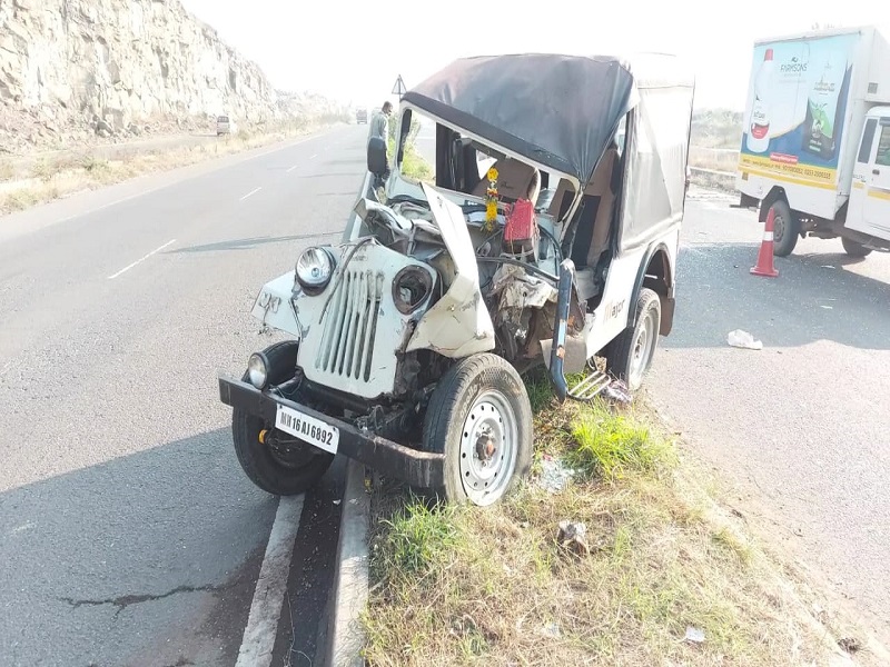 Six injured in jeep-tempo accident on Nashik-Pune highway | नाशिक-पुणे महामार्गावर जीप-टेम्पो अपघातात सहा जखमी