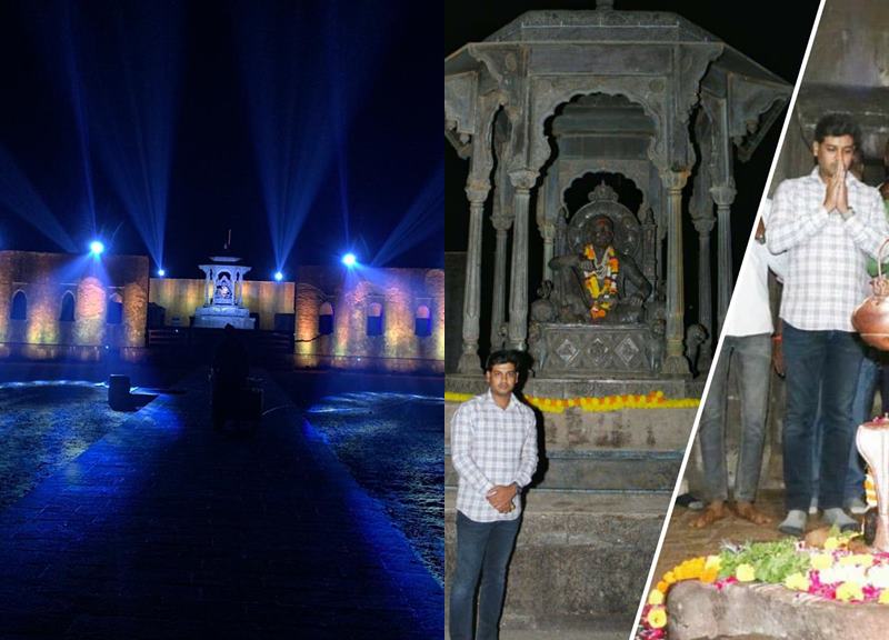 Don't keep Raigad in the dark, electric lighting on the fort after MP shrikant Shinde's visit | रायगड अंधारात ठेऊ नका, खासदार शिंदेच्या भेटीनंतर विद्युत रोषणाईने उजळला गड