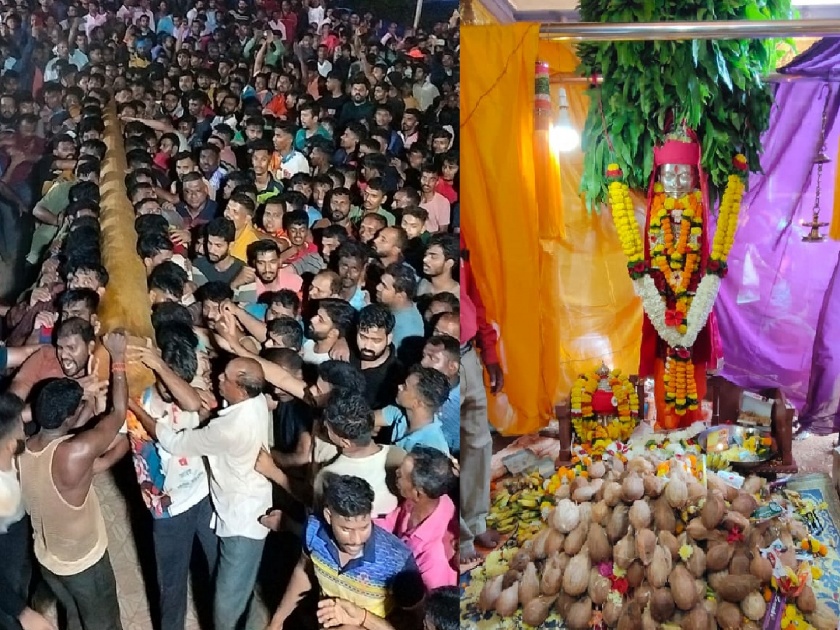 A large crowd of devotees attended the installation ceremony of Girijanath in Sangeli, The only shrine in Konkan to re-establish every year | सांगेलीतील गिरीजानाथ प्रतिष्ठापना सोहळ्याला भाविकांची मोठी गर्दी, दरवर्षी पुन: प्रतिष्ठापना करणारे कोकणातील एकमेव देवस्थान 