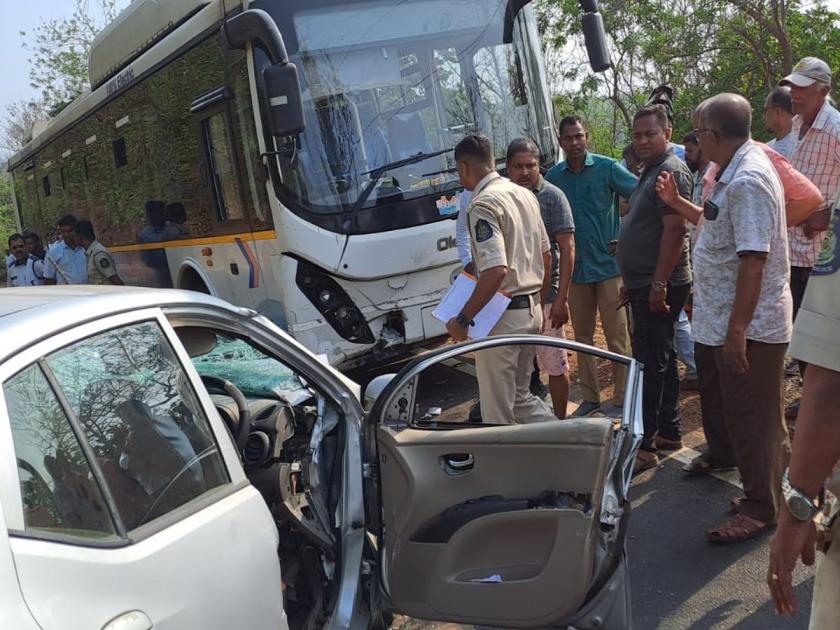 Goa: Bus-car accident at Mashe- Dapat, driver killed on the spot | Goa: माशे- दापट येथे बस-कारचा अपघात, कारचालकाचा जागीच मृत्यू