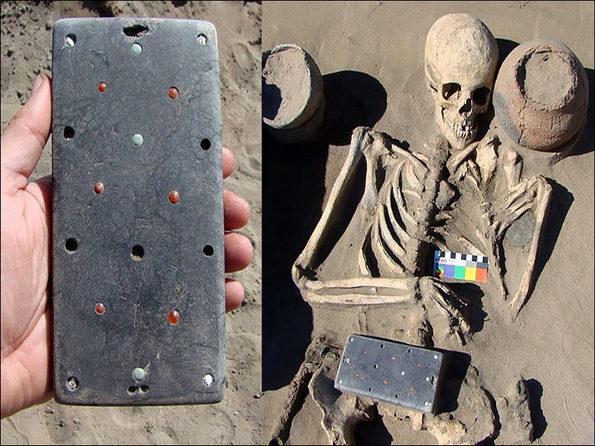 Archaeologist found things just like iphone from 2137 years old skeleton | २१०० वर्ष जुन्या सांगाड्याजवळ मिळाली स्मार्टफोनसारखी दिसणारी वस्तू, वैज्ञानिकही अवाक्...