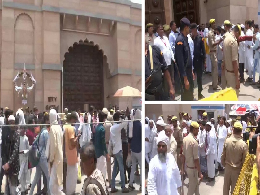 Gyanvapi Masjid Case: Hundreds of Muslim crowd gathered outside Gyanvapi mosque to offer Friday prayers | Gyanvapi Masjid Case: शुक्रवारच्या नमाजासाठी ज्ञानवापीत शेकडो लोकांची गर्दी, पोलिसांनी केले परत जाण्याचे आवाहन
