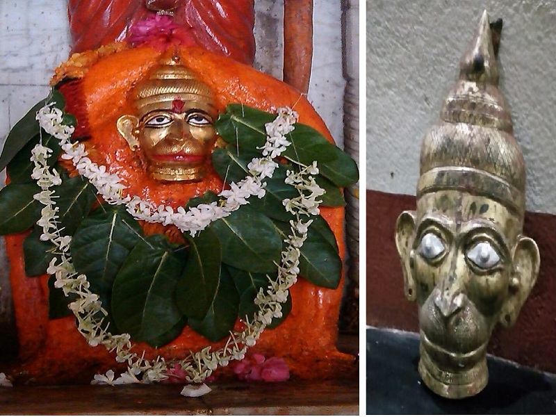 A stolen mask of Hanuman temple was found at Dharur | चोरीस गेलेला हनूमान मंदीरातील मुखवटा सापडल्याने भाविकांमध्ये आनंदोत्सव