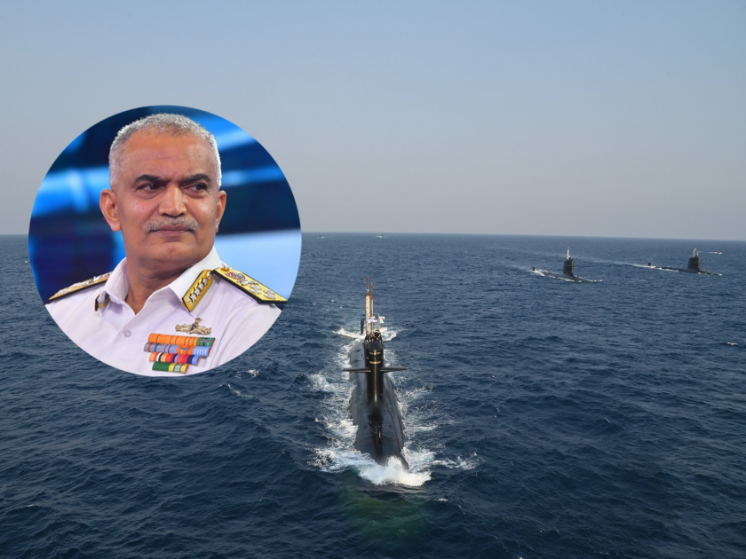 Navy Chief Admiral R Hari Kumar: Guard of honor by 15 warships and 7 submarines; Farewell to the Navy Chief in a unique way | 15 युद्धनौका अन् 7 पाणबुड्यांद्वारे गार्ड ऑफ ऑनर; नौदल प्रमुखांना अनोख्या शैलीत फेअरवेल