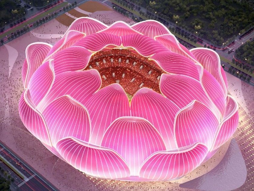 world's largest Football stadium Lotus to be built in China hrb | चीनमध्येही कमळ खुलणार; जगातील सर्वात मोठे स्टेडिअम बांधणार