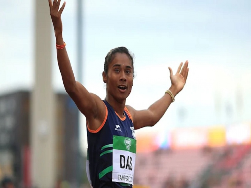 Hima Das has won her heat with 23.42 second and is through to the semifinal of the 200m  | CWG 2022:२०० मीटर स्पर्धेत हिमा दासने गाठली उपांत्यफेरी; हिट-२ मध्ये राहिली अव्वल