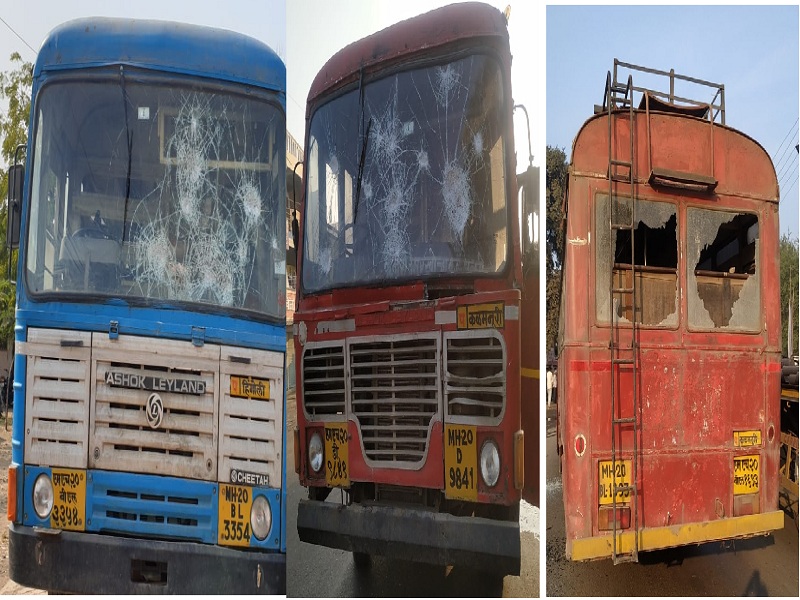 CAA Protest: violent turn off in Hingoli district; Attempts to burn two buses in Kalmanur | CAA Protest : हिंगोली जिल्ह्यात बंदला हिंसक वळण; कळमनुरीत जमावाने चार बस फोडल्या