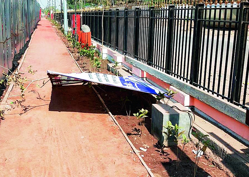 Three-Thirteen Walking Track Losses on the Home Ground in Gada Yatra in Solapur! | सोलापुरातील गड्डा यात्रेत होम मैदानाचे तीन-तेरा वॉकिंग ट्रॅकचे नुकसान, झाडेही तोडली !