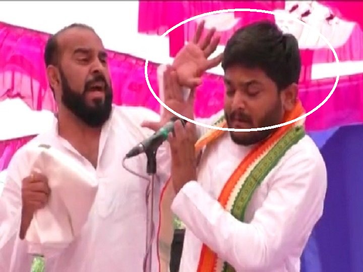 Video: Hardik Patel slap by unknown person, event happened on stage in the public meeting | Video : हार्दिक पटेल यांच्या कानशिलात लगावली, प्रचारसभेत स्टेजवरच घटना घडली