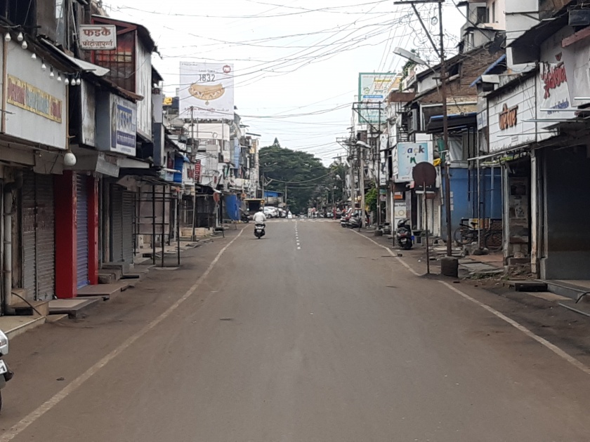 Impact of lockdown in Sangli city | Coronavirus Unlock : सांगली शहरात शुकशुकाट, लॉकडाऊनचा परिणाम