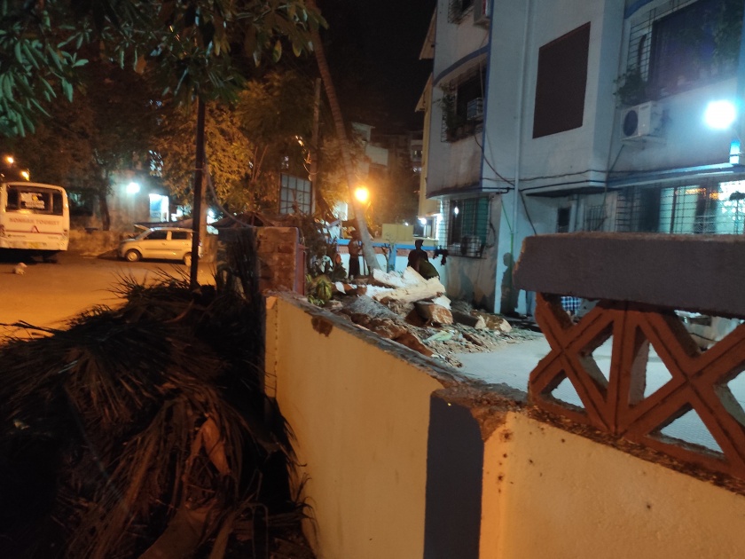 Extensive tree felling in "Galaxy Apartment" in Vasai's Suyog Nagar! | वसईच्या सुयोग नगरमधील 'गॅलक्सी अपार्टमेंट'मध्ये मोठ्याला झाडांची बेसुमार कत्तल !