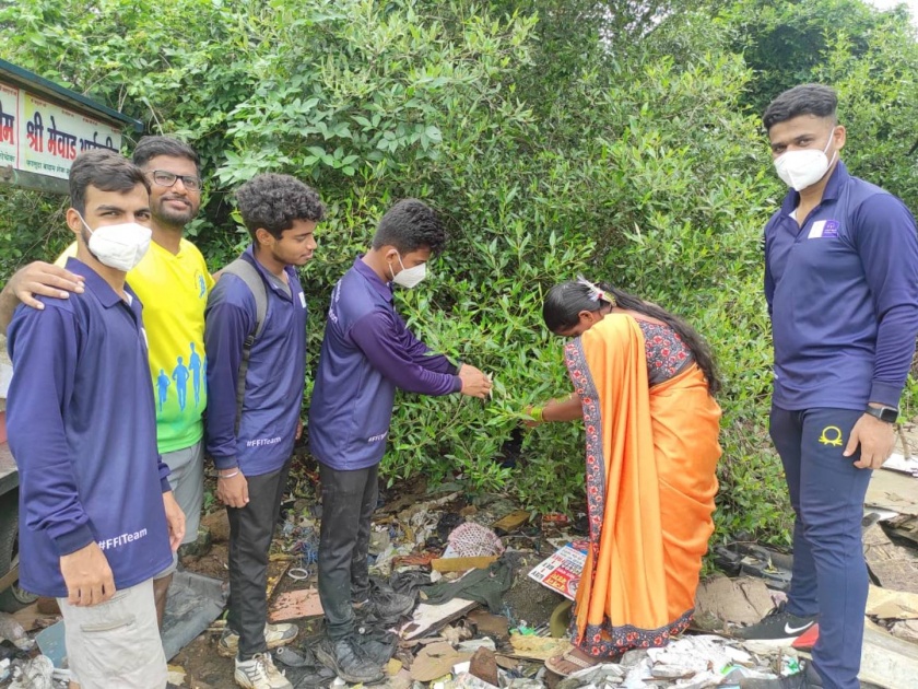 mangrove cleaning campaign on the occasion of Rakshabandhan in Bhayander; Resolve to protect nature by tying rakhi | भाईंदरमध्ये रक्षाबंधन निमित्त कांदळवन स्वच्छता मोहिम; राखी बांधून निसर्ग रक्षणाचा संकल्प 