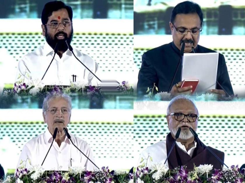Maharashtra Election, Maharashtra Government: Ministers take oath as chief ministers, leaders remember | शपथ घेताना मंत्र्यांनी केले महामानवांचे, नेत्यांचे स्मरण