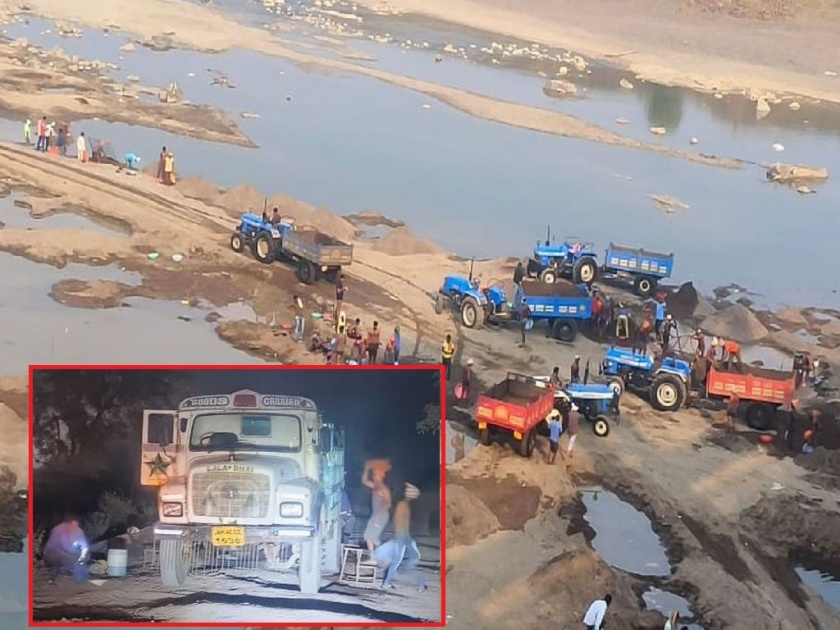 Illegal plunder of sand from Panganga river round the clock, the administration's negligence or collusion? | पैनगंगेतून अहोरात्र रेतीची अवैध लूट, प्रशासनाचा कानाडोळा की मिलीभगत?