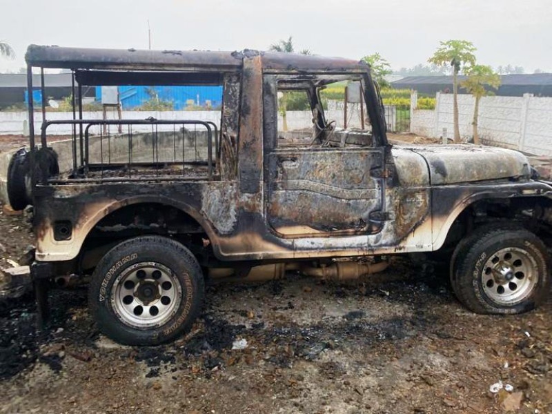 Thar jeep burnt in fire in the wake of Gram Panchayat elections; Incidents in Haveli taluka | ग्रामपंचायत निवडणुकीच्या आकसातून थार जीप पेटवली; हवेली तालुक्यातील घटना 