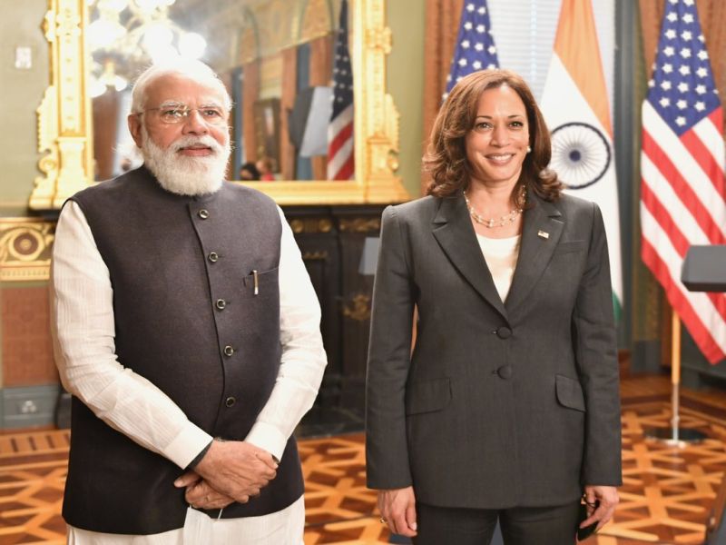 Prime Minister Narendra Modi called on US Vice President Kamala Harris in the United States | अमेरिकेच्या उपराष्ट्रपती कमला हॅरिस यांच्याकडून नरेंद्र मोदींचं स्वागत; पाकिस्तानाबाबत घेतली भूमिका
