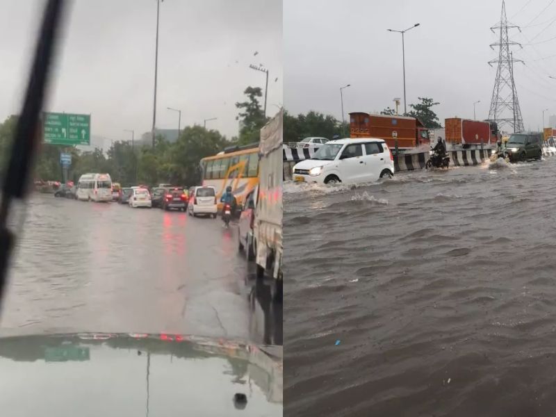Heavy rains in Delhi, all schools closed in Noida; Water accumulated on Delhi-Meerut route | दिल्लीत मुसळधार पाऊस, नोएडातील सर्व शाळा बंद; दिल्ली-मेरठ मार्गावर साचले पाणी