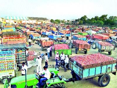 Record Breakdown on onion in Solapur Bazar committee, farmers get 11.33 million 88 kg of onion band in one day! | सोलापूर बाजार समितीत कांद्याची रेकॉर्ड ब्रेक उलाढाल, एका दिवसात शेतकºयांना मिळाले ११ कोटी ३३ लाख ८८ हजाराची कांद्याची पट्टी !