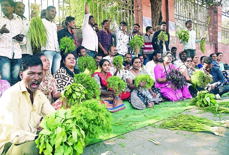 Vegetable vendors in Kansinagar, Nagpur demanded alternative land | नागपूरच्या  कांशीनगरातील भाजीविक्रेत्यांनी केली पर्यायी जागेची मागणी