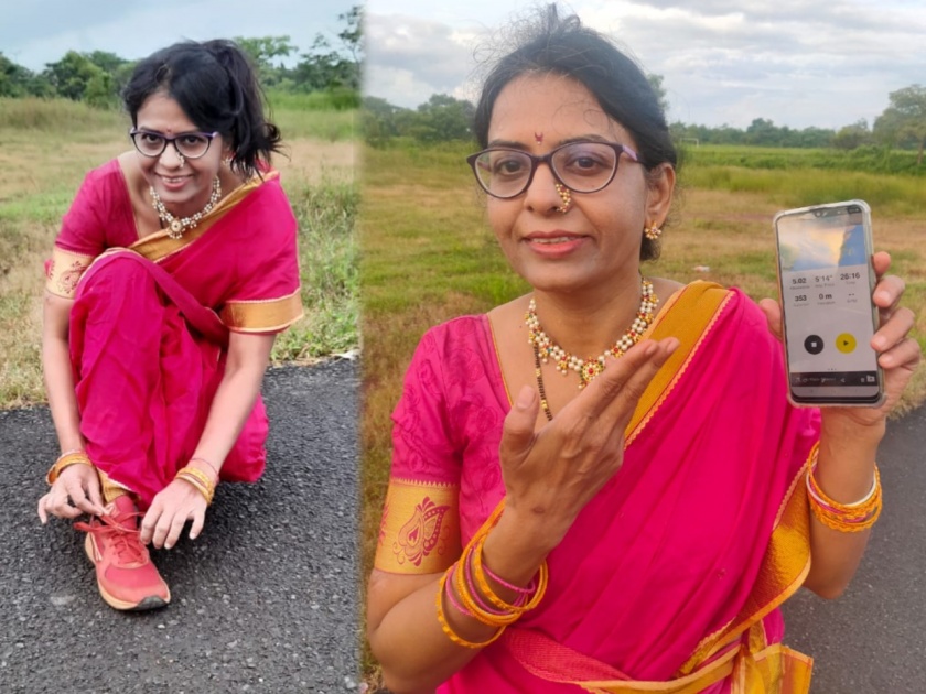 Goa's girl Kavita ran in 'Lokmat Virtual Run'! | ‘लोकमत व्हर्च्युअल रन’मध्ये नऊवारीत धावली गोव्याची कविता!