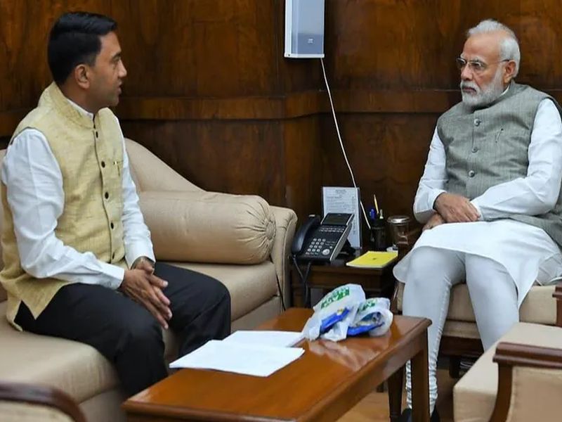 Goa Chief Minister Pramod Sawant met Prime Minister Narendra Modi in Delhi | गोव्याचे मुख्यमंत्री पंतप्रधानांना भेटले; खाणप्रश्नी चर्चा केल्याचा दावा