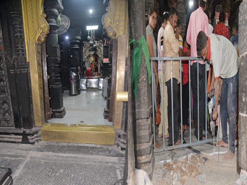 According to Parvati Panchayat the structure of Ambabai temple | Ambabai (Mahalakshmi) Temple: पार्वती पंचायतननुसार अंबाबाई मंदिराची रचना, मूळ फरशीमुळे गारवा वाढला