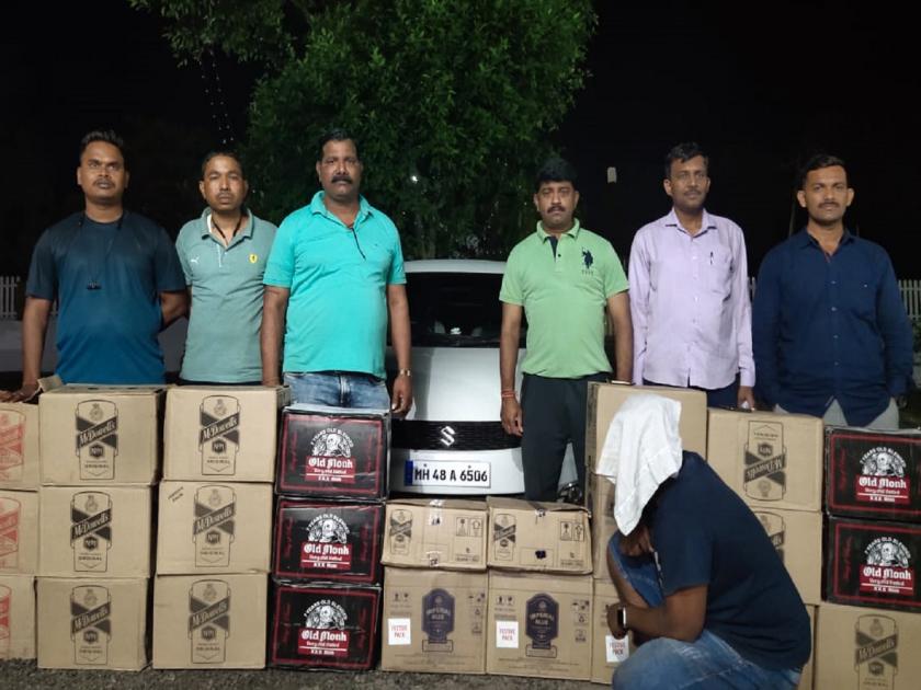 Three lakh foreign liquor seized near Gavse on Amboli-Ajara road, one arrested | आंबोली-आजरा मार्गावर गवसेजवळ साडेतीन लाखांचा विदेशी मद्यसाठा जप्त, एकास अटक