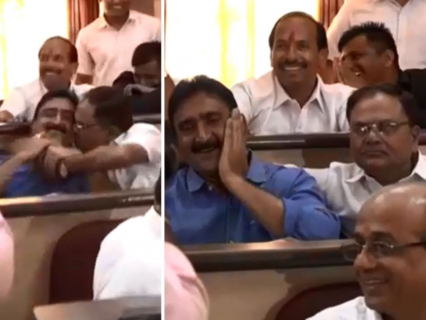 corporator kissed opposition party corporator in kolhapur municipal corporation meeting | VIDEO: ...अन् भरसभेत नगरसेवकानं घेतली पप्पी; संपूर्ण सभागृह अवाक्
